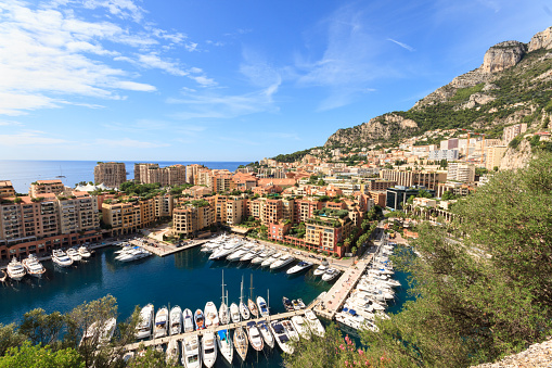 Principality of Monaco, panoramic view of the ward Fontvieille