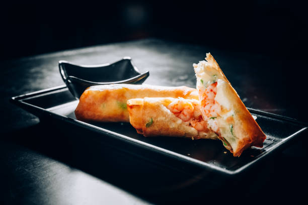 Shrimp spring roll with sweet and sour sauce