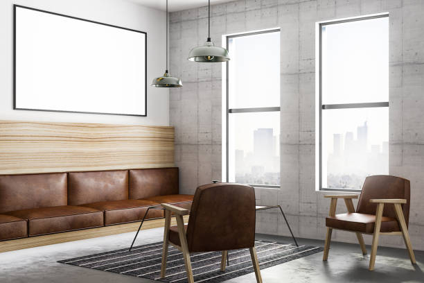 istock blank poster in vintage loft room 1032244288