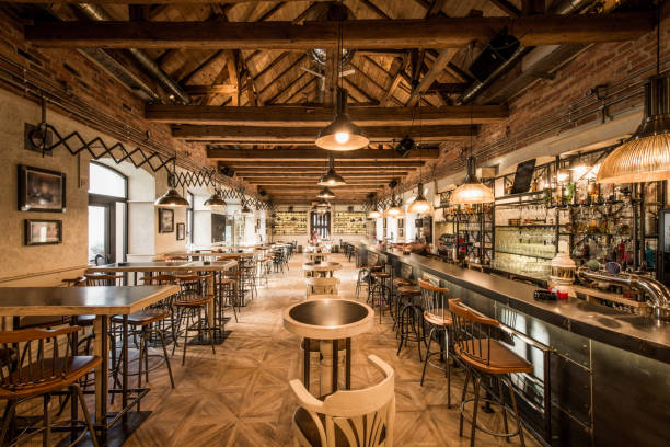 istock Loft wooden interior of caffe restaurant 1032259012
