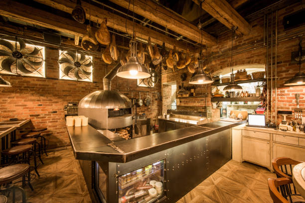 istock Interior of tavern with old pizza oven 1032260512