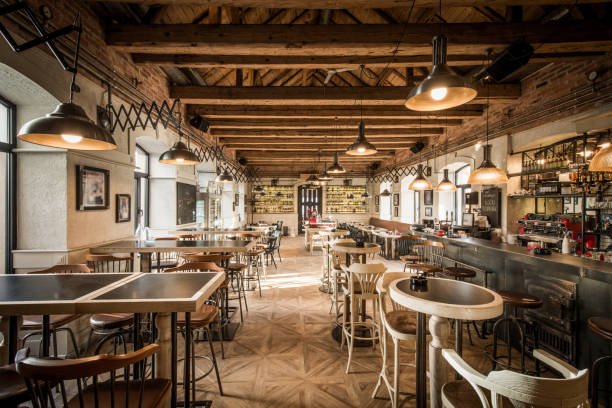 istock Caffe bar interior in wooden 1032261362