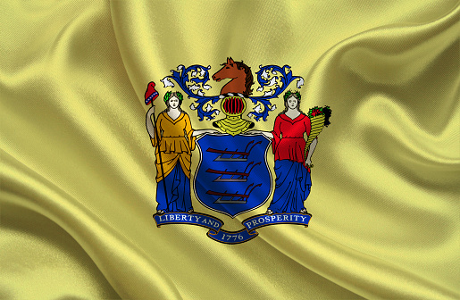 Waving flag of NEW JERSEY
