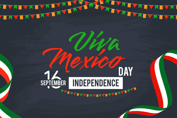 Viva Mexico Happy Independence Day Vector Background Viva Mexico Happy Independence Day Vector Background XVI stock illustrations