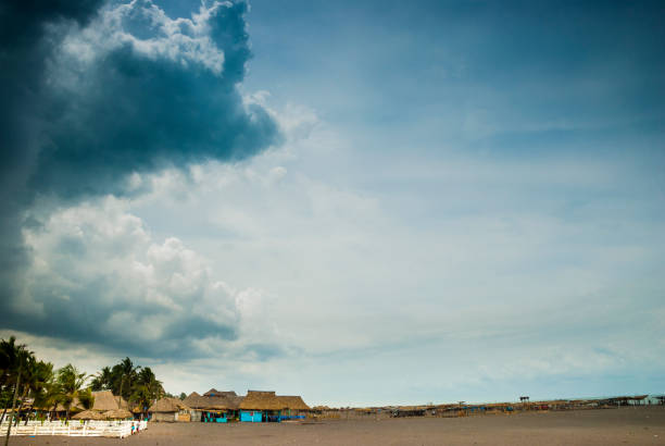 Pacific ocean beach in Champerico, Retalhuleu, Guatemala.