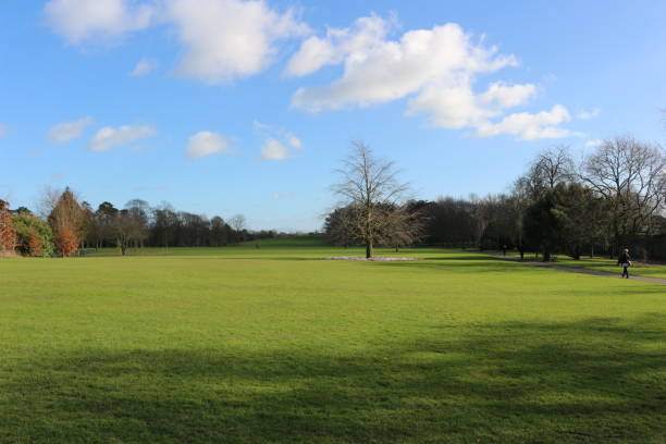 istock Well maintained Irish park in Kilkenny, beautiful blue sky 1032295482