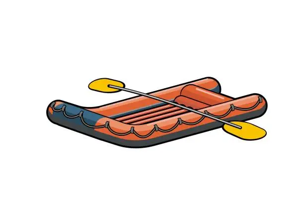 Vector illustration of inflatable boat simple illustration