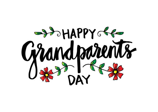 행복함 조부모 일-연도 - day stock illustrations