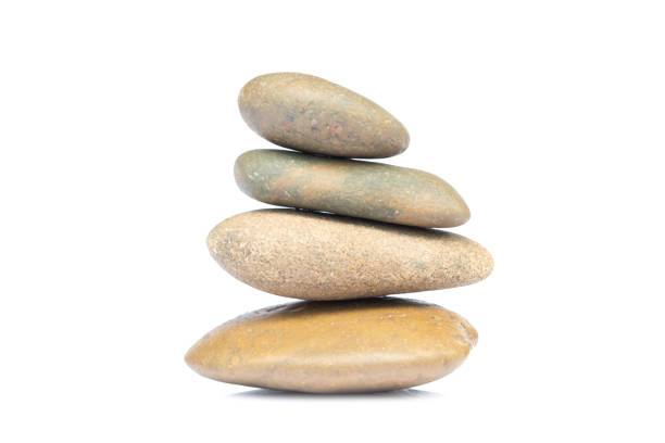 istock Balance zen pebble Stones isolated onwhite background, Spa ideas concept 1032363904