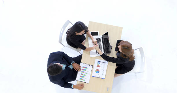 istock Businessmen and group using notebook for partners discussing documents and ideas in meeting  and business serious for working 1032405562