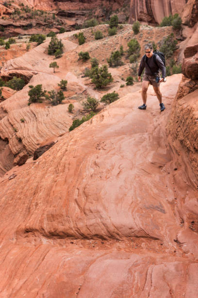 istock Man hiking on red rocks, AZ 1032422800