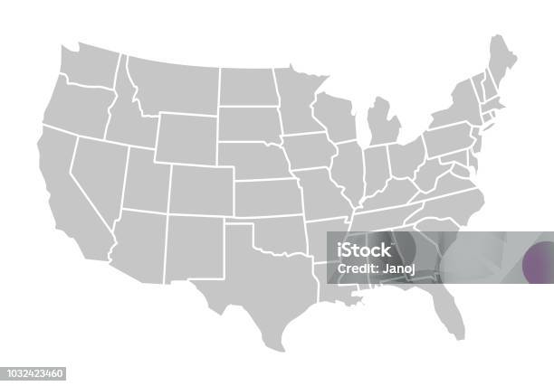 미국 지도 미국에 대한 스톡 벡터 아트 및 기타 이미지 - 미국, 지도, 벡터