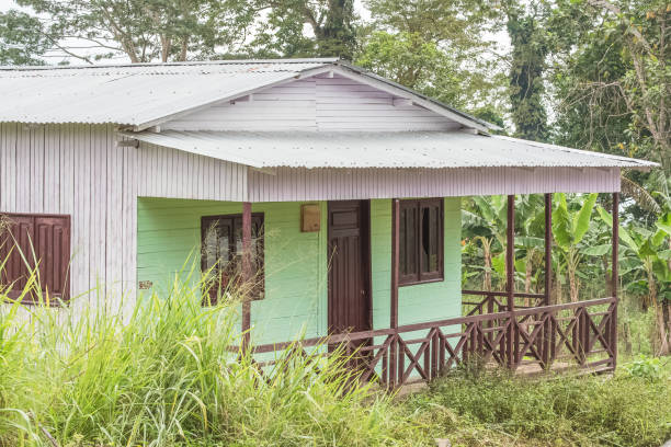 sao tome, typical house - equatorial guinea imagens e fotografias de stock