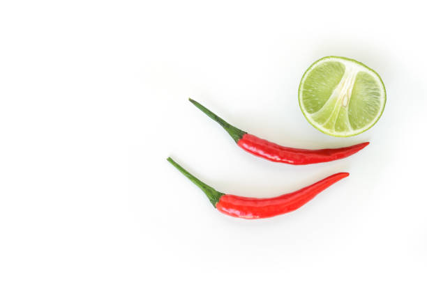 istock chili pepper red spicy and lime vegetable on white background 1032457944