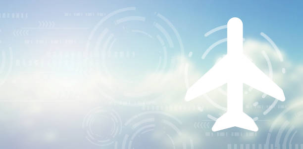 istock abstract blurred blue sky and white cloud from window seat airplane background with virtual air transportation business and travel icon concept 1032476562