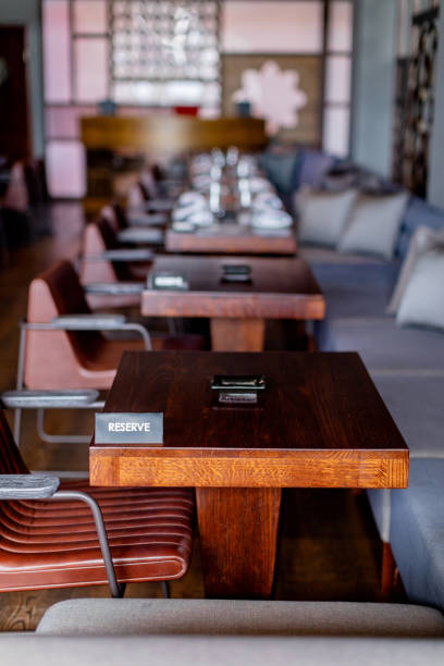 istock Reserved tables in sushi restaurant 1032483454