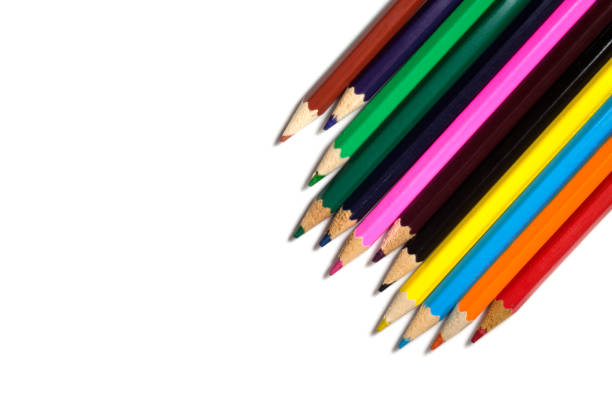 istock Colorful Pencils In A Row Over White Background 1032485784