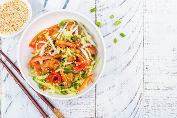 istock Salmon and vegetables asian salad 1032513452
