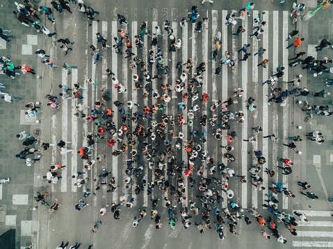 Aerial View of a Crossing in Mexico City