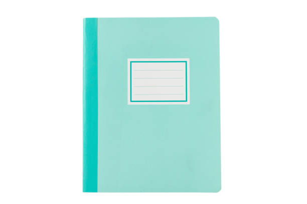 istock School notebook old fashioned isolated on white background, blank label, copy space, top view 1032516504