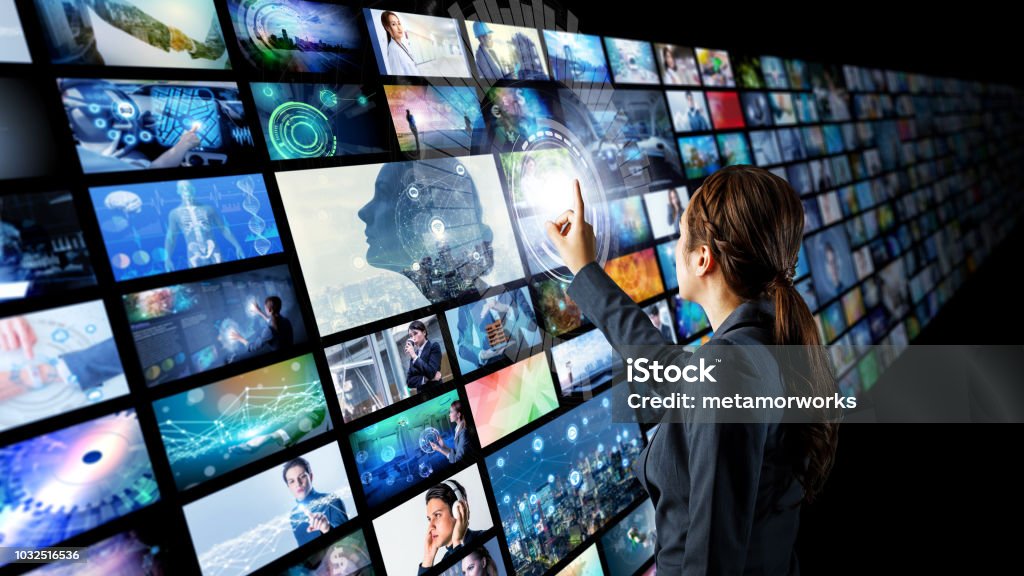 Video archives concept. The Media Stock Photo