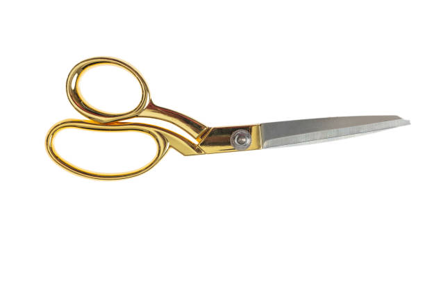 istock Pair of scissors isolated on white background, top view 1032516588