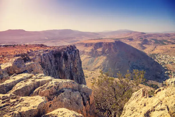 View from Arbel cliff. Galilee, Israel