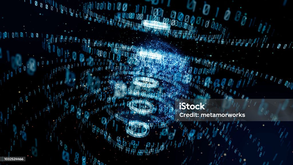 Digital Binary Code Text Digital Binary Code Concept Stock Photo - Download Image Now - Binary ...