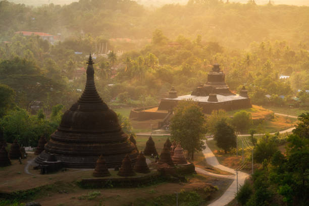 istock Pagoda in Mrauk-U, Myanmar during sunset 1032535882