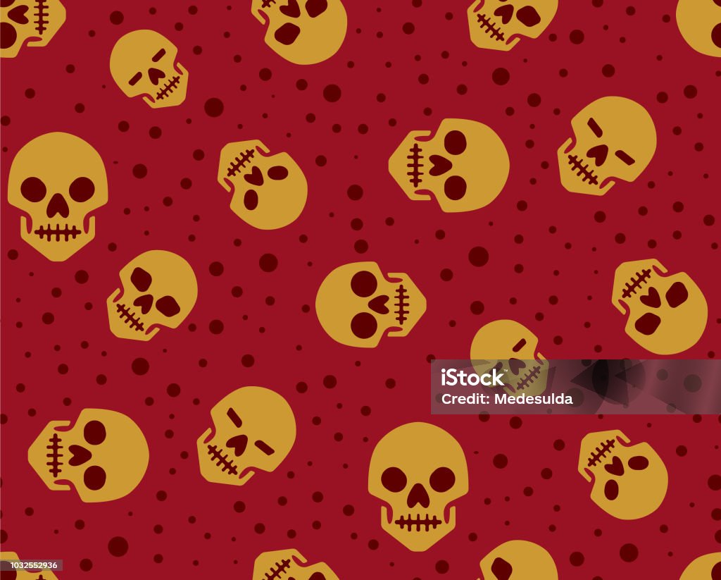 Skull Seamless Pattern Vector Stock Illustration - Download Image Now ...
