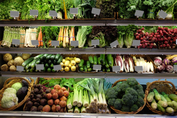 istock Organic vegetable aisle in grocery store 1032557014