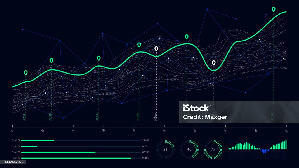 Threads Data Graphics Digital Business Analytics Concept Data Threads Graphic Visualization ...