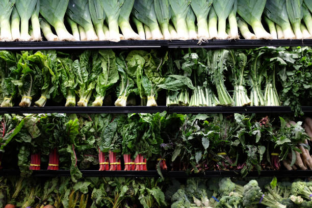 istock Organic vegetable aisle in grocery store 1032560702