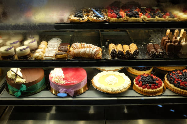 Colorful French pastry in Paris, France