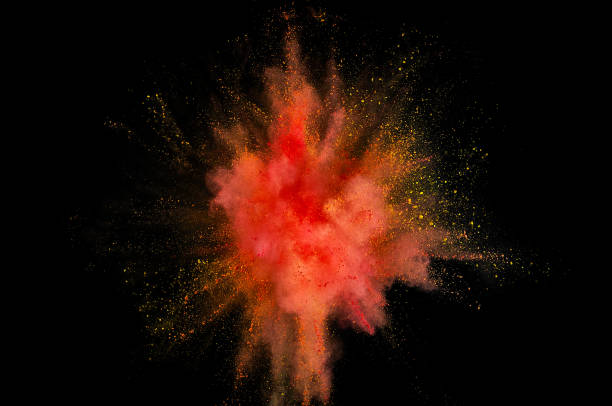 istock Colored powder explosion. Abstract closeup dust on backdrop. Colorful explode. Paint holi 1032581010