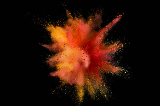 istock Colored powder explosion. Abstract closeup dust on backdrop. Colorful explode. Paint holi 1032581070