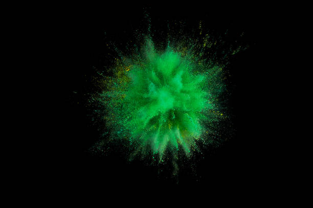 istock Colored powder explosion. Abstract closeup dust on backdrop. Colorful explode. Paint holi 1032581260