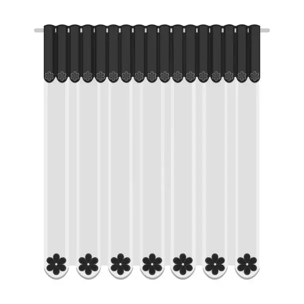 Vector illustration of Curtains, single icon in monochrome style.Curtains vector symbol stock illustration web.