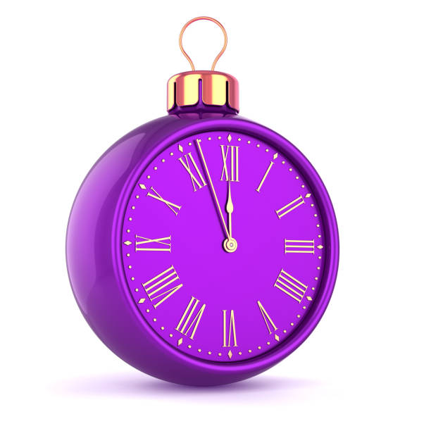 istock Christmas ball clock face midnight last hour decoration 1032590018
