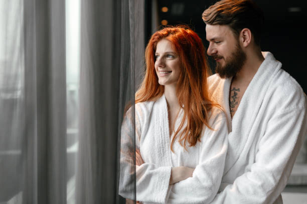 istock Beautiful couple enhoying wellness weekend 1032591130