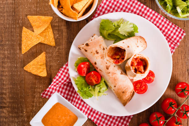 istock Tortilla wraps with chicken and vegetable. 1032596590
