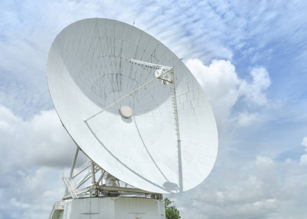 istock large white satellite dish turn up skyward in communication antenna system center station 1032599524