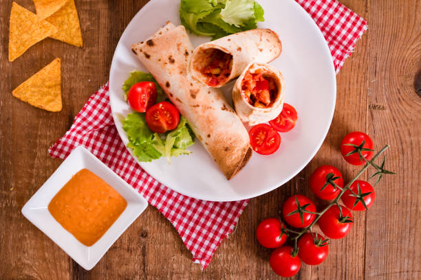 istock Tortilla wraps with chicken and vegetable. 1032601196