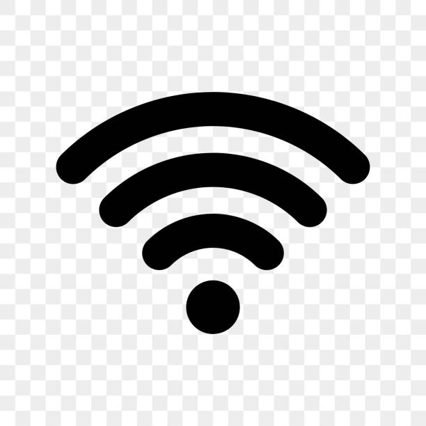 ikona sygnału wi-fi. wektorowy symbol dostępu do sieci wi-fi dla znaku strefy bezprzewodowej - router wireless technology modem equipment stock illustrations