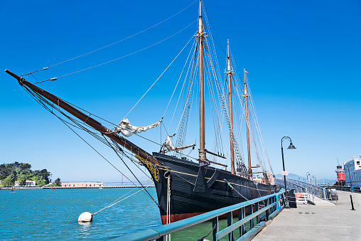 Historic tall ship San Francisco harbor.