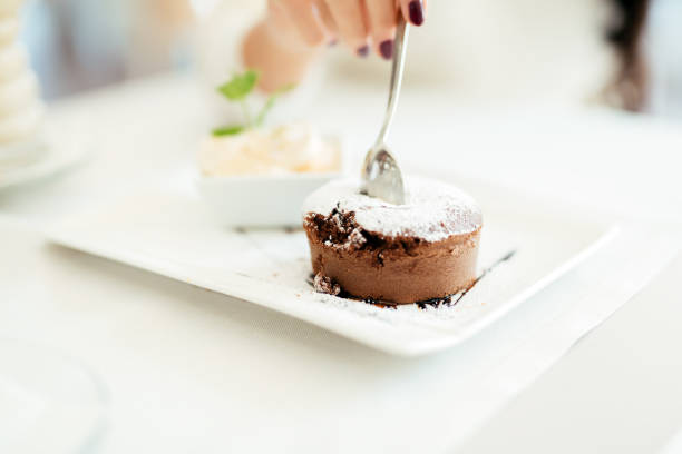 istock Beautiful souffle and vannila ice cream 1032610000