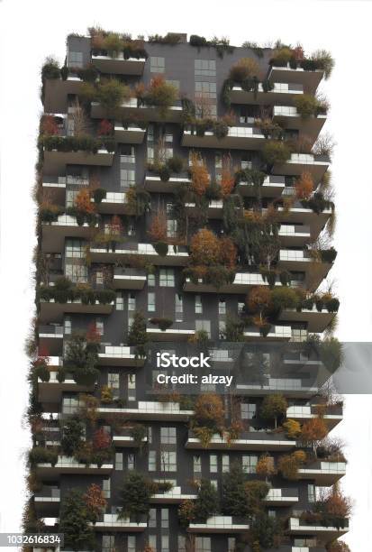 Milan Italy Vertical Forest Project High Rise Buildings With Trees Bushes And Hedges At Isola District In Milan Italy Stock Photo - Download Image Now