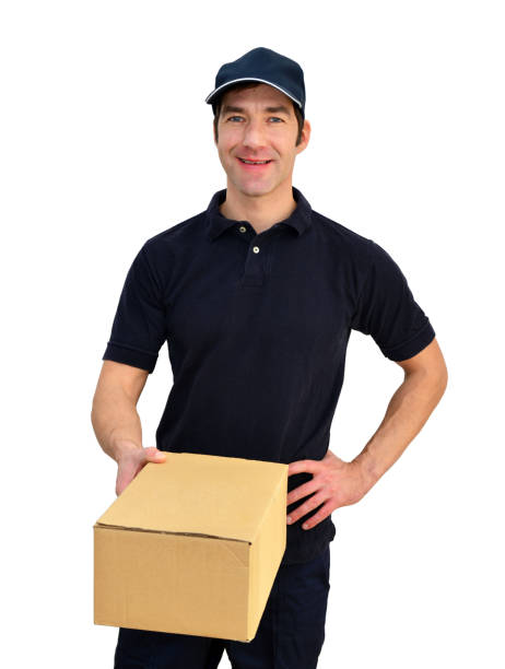 istock Delivery service - parcel carrier to deliver parcels and consignments - isolated on white background 1032617896