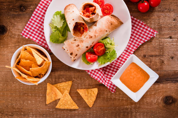 istock Tortilla wraps with chicken and vegetable. 1032621182