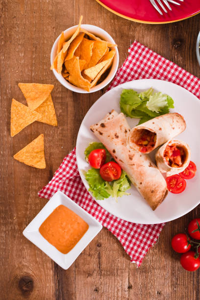 istock Tortilla wraps with chicken and vegetable. 1032622696